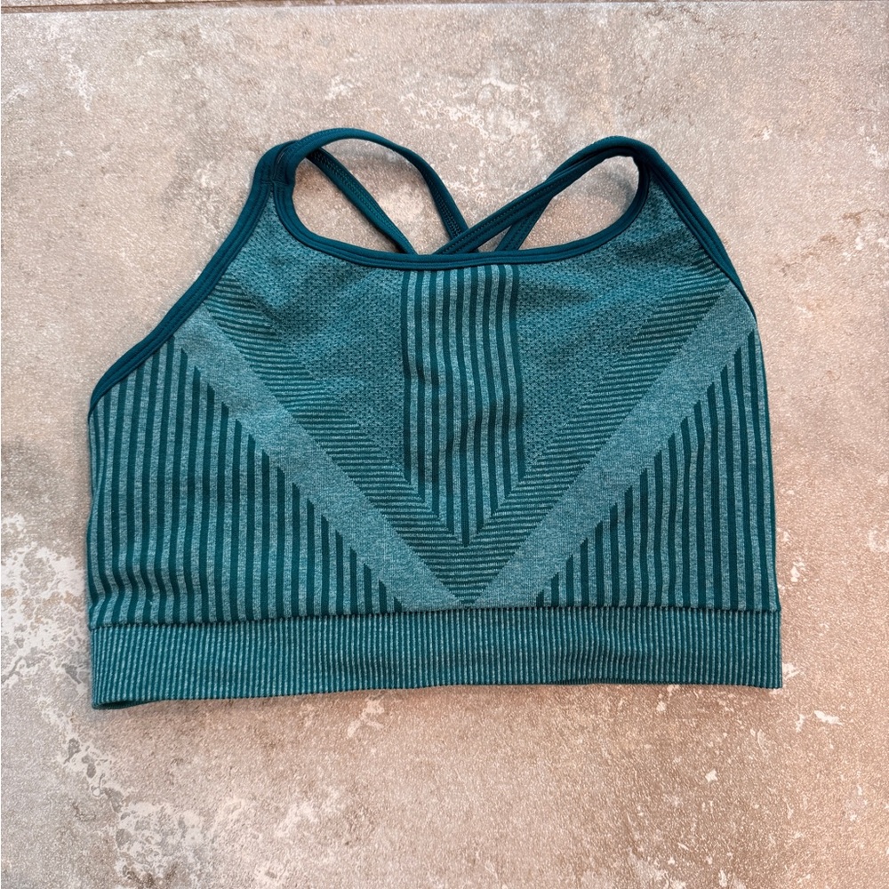 Smartwool Teal Patterned Seamless Sports Bralette